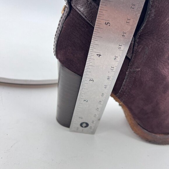 Tory Burch Jamie Women Size 5M Brown Suede Nubuck Crisscross Buckle Pump Boot - Picture 12 of 13